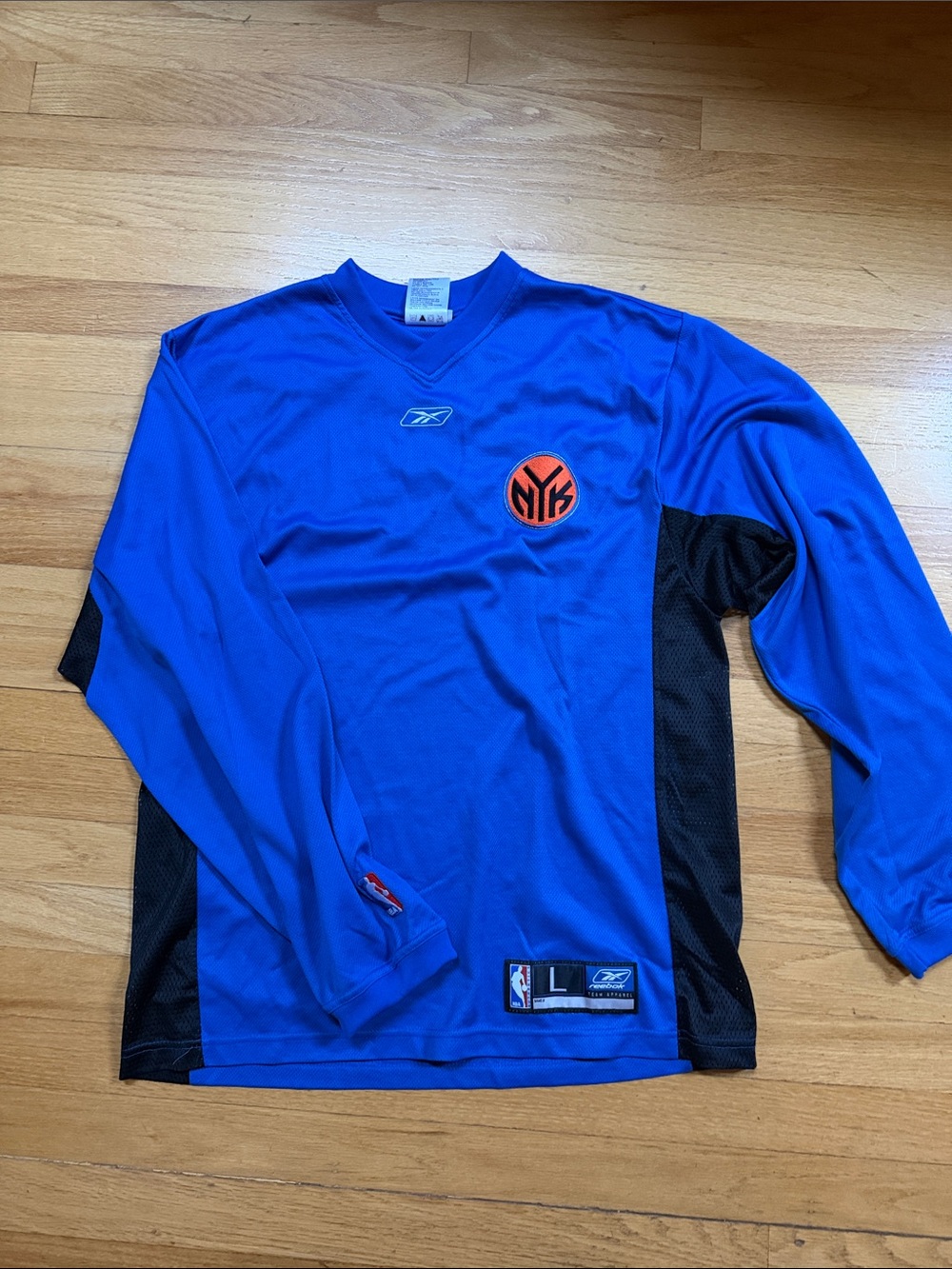 NY Knicks Men's team color Long-Sleeve Basketball Jersey